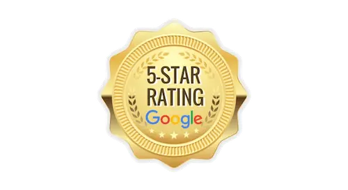 five star rating badge from google