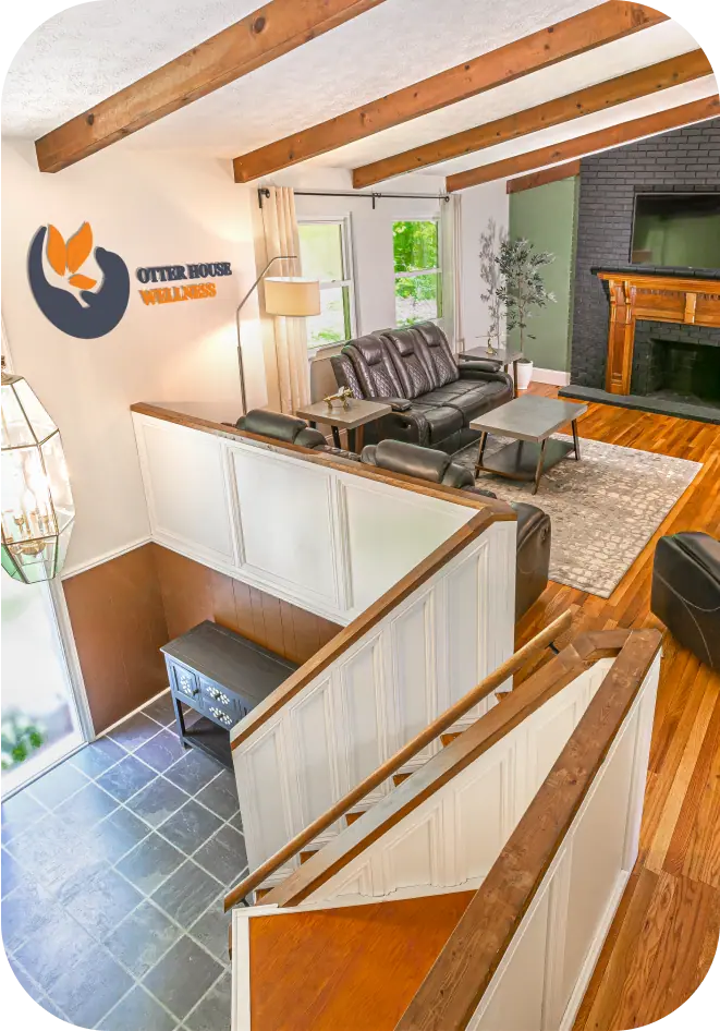 facility at otter house wellness with fireplace